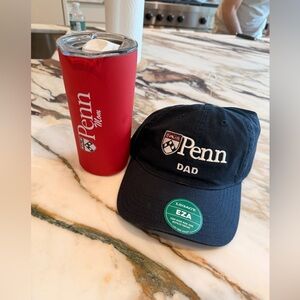 University of Pennsylvania DAD  UPenn Baseball Cap and travel cup for MOM NWT